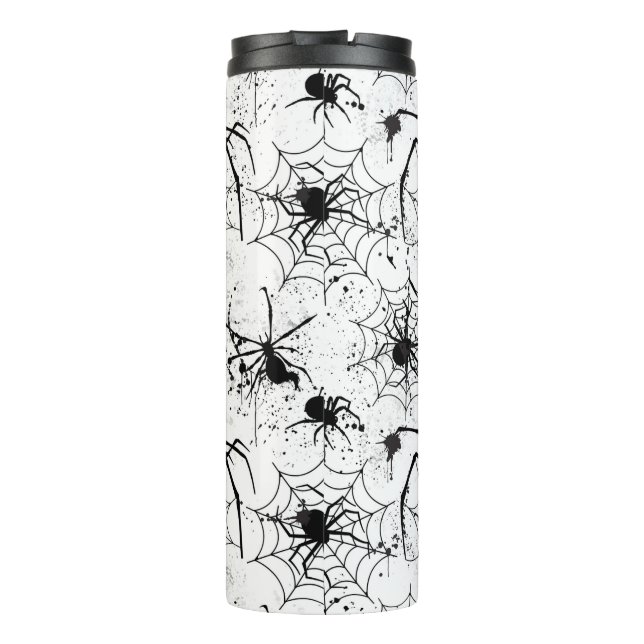Garrafa Térmica Padrão de Teia de Aranha de Halloween  (Verso)