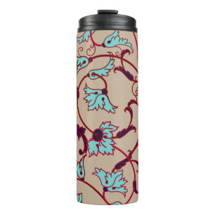 Garrafa Térmica Padrão de textura floral vítrea. Padrão sem costur