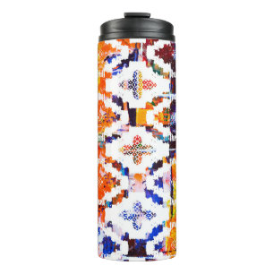 Garrafa Térmica Padrão de textura geométrica com efeito de aquarel