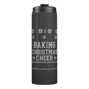 Garrafa Térmica Padrão de Tricô de Forno de Biscoito de Gengibre d