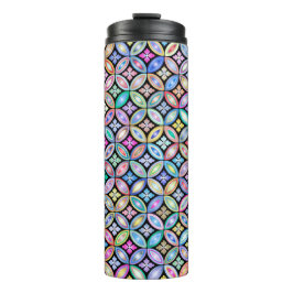 Garrafa Térmica Padrão de Vidro Colorido de Abstrato com Elegante