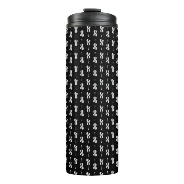 Garrafa Térmica Padrão de Violino - Preto e Branco (Frente)