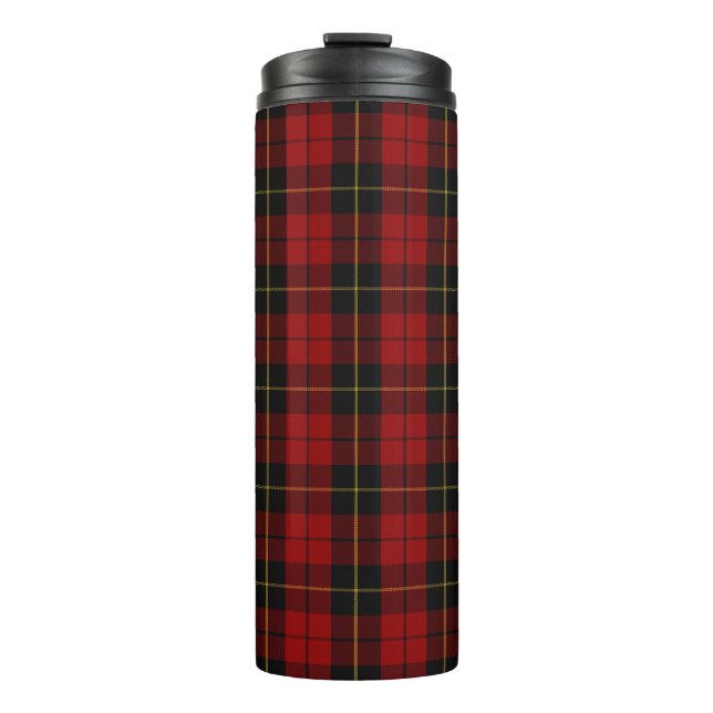 Garrafa Térmica Padrão de Xadrez de Clã Escocês Wallace Tartan (Frente)