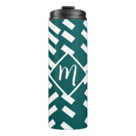 Garrafa Térmica Padrão Diagonal Minimalista Striped, Monograma