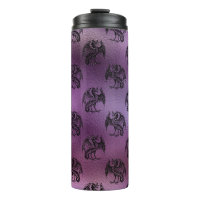 Padrão do Dragão Glitter Preto e Roxo Vintage
