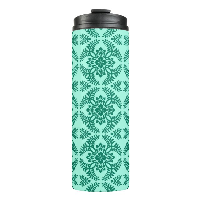 Garrafa Térmica Padrão do Medalhão Japonês, Aqua e Turquesa (Frente)