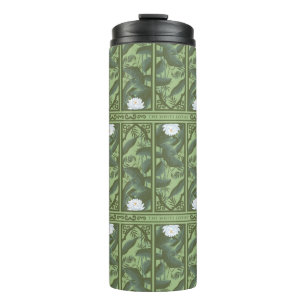 Garrafa Térmica Padrão do Painel Lotus Botânico - O Lotus Branco