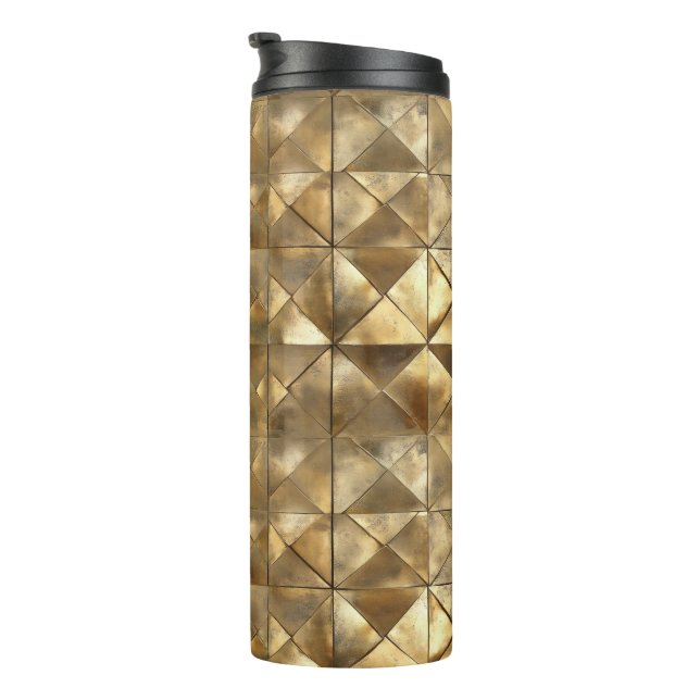 Garrafa Térmica Padrão Dourado Metálico (Rotação à direita)