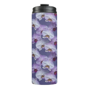 Garrafa Térmica Padrão Elegante e Sem Costura de Orquídeas Roxas c