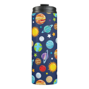 Garrafa Térmica Padrão Espacial, Planetas, Estrelas, Cosmos, Galáx