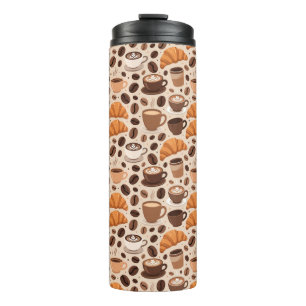Garrafa Térmica Padrão Estético de Café Moderno