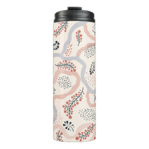 Garrafa Térmica Padrão floral artístico, decoração ornamental do o