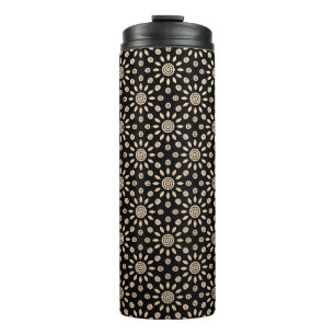 Garrafa Térmica Padrão Floral Boho Golden Sun Retro