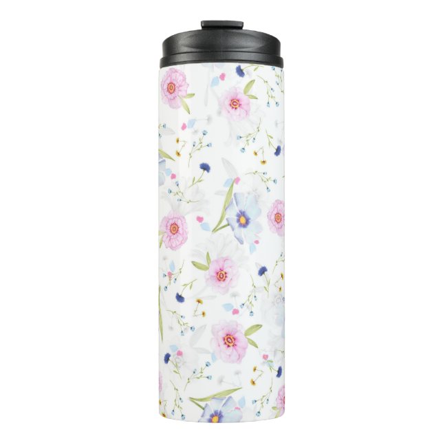 Garrafa Térmica Padrão Floral bonito (Frente)