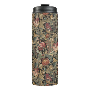 Garrafa Térmica Padrão Floral Botânico Vintage Sombrio e Mal-humor
