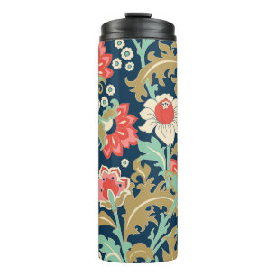Garrafa Térmica Padrão floral colorido sem costura no estilo popu
