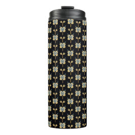 Garrafa Térmica Padrão Floral Com Flores Amarelas
