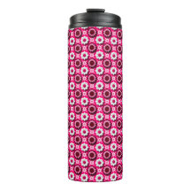 Padrão Floral Com Lótus Rosa e Branco Vibrante