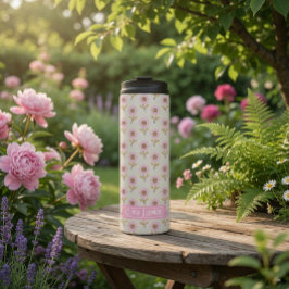 Garrafa Térmica Padrão Floral de Bordado Cruzado Folclórico Person