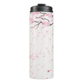 Garrafa Térmica Padrão Floral de Cerejeira Rosa Elegante Térmico