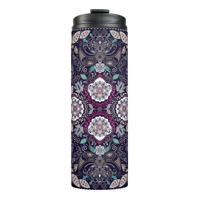 Garrafa Térmica Padrão floral de Paisley (Frente)