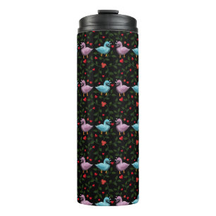 Garrafa Térmica Padrão floral de passarinhos fofos