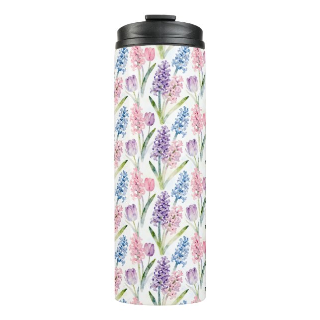 Garrafa Térmica Padrão Floral de Primavera (Frente)