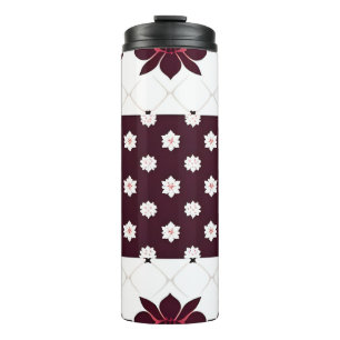 Garrafa Térmica Padrão Floral Elegante com Lótus e Flor