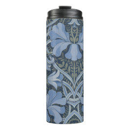 Garrafa Térmica Padrão Floral Elegante em Aquarela Azul