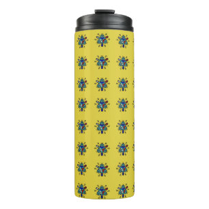 Garrafa Térmica Padrão Floral Mandala Sem Costura