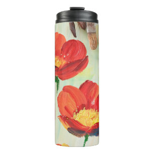 Garrafa Térmica Padrão floral na forma de abstração. Projetado