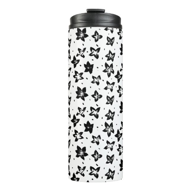 Garrafa Térmica Padrão Floral Reconstruído - Gótico acromático (Frente)