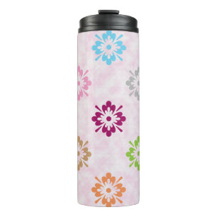 Garrafa Térmica Padrão floral rosa