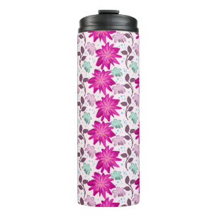 Garrafa Térmica Padrão Floral Rosa Vibrante Flores Modernas Ousa
