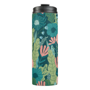 Garrafa Térmica Padrão floral sem costura, decoração interior