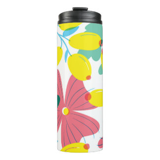 Garrafa Térmica Padrão floral sem soldadura com elementos de trans