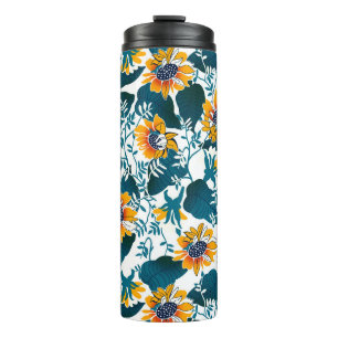 Garrafa Térmica Padrão floral sem soldadura, fundo no art nouveau