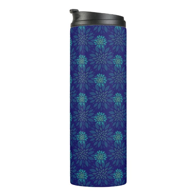 Garrafa Térmica Padrão Floral Tumbler Térmico (Rotação à direita)
