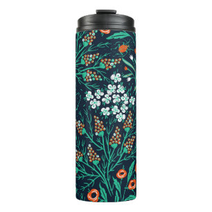 Garrafa Térmica padrão floral uniforme com florais e cola de Verã