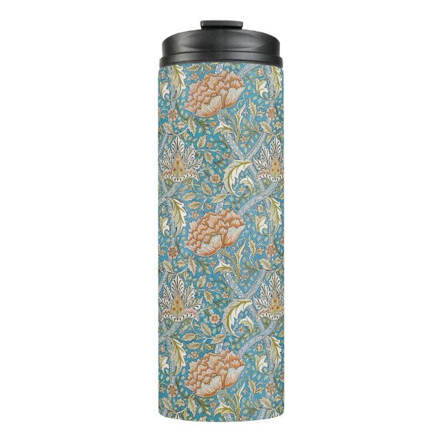 Garrafa Térmica Padrão Floral William Morris Windrush Azul (Frente)