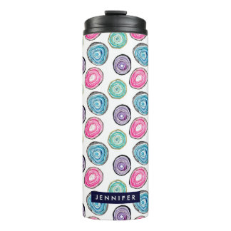 Garrafa Térmica Padrão geodo rosa púrpura azul-escura-claro person
