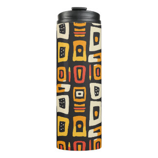 Garrafa Térmica Padrão Geométrico Abstrato Africano