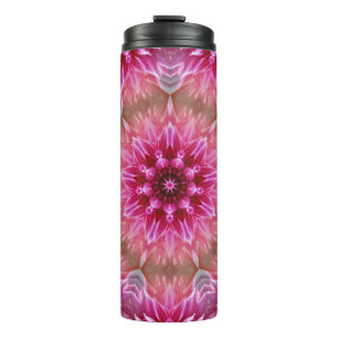 Garrafa Térmica Padrão Geométrico de Flor Cor-de-Rosa Mandala - 67