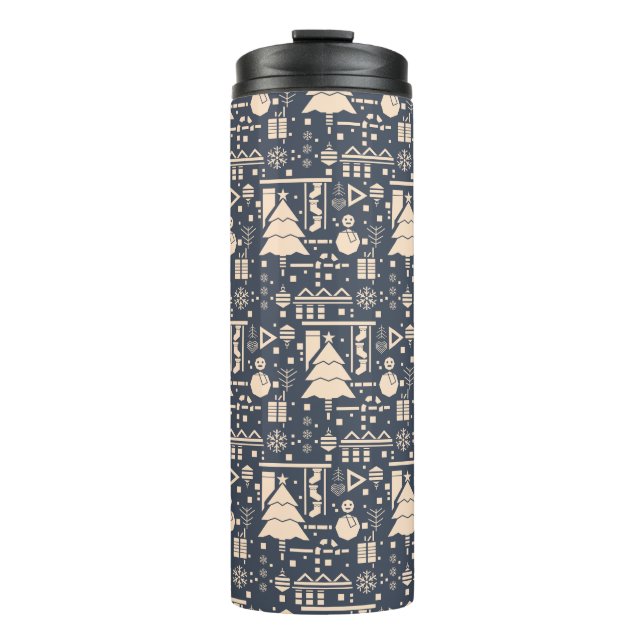 Garrafa Térmica Padrão geométrico de Natal (Frente)