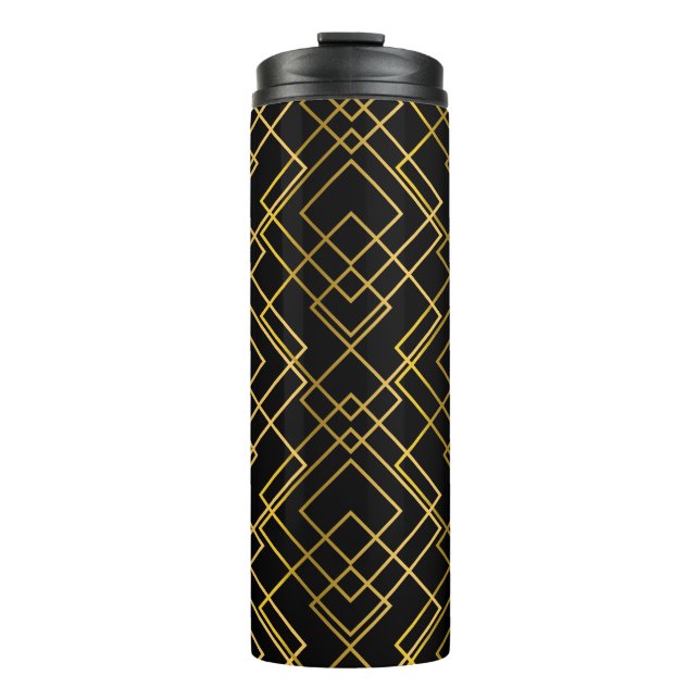 Garrafa Térmica Padrão geométrico do ouro, sem descontinuidades do (Frente)