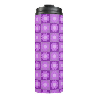 Garrafa Térmica Padrão Geométrico Floral Roxo