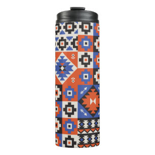 Garrafa Térmica Padrão geométrico oriental sem costura. Design 