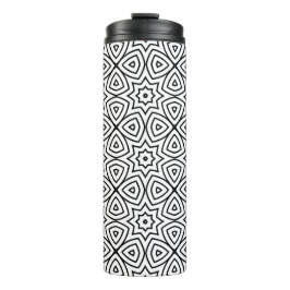 Garrafa Térmica Padrão Geométrico Preto e Branco Moderno 