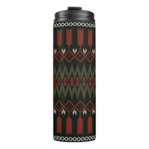 Garrafa Térmica Padrão Ikat: Ornamento Étnico Geométrico