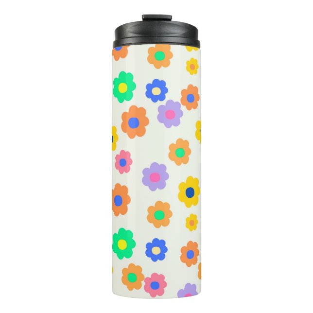 Garrafa Térmica Padrão Indie de Florzinha Colorida Y2K (Frente)